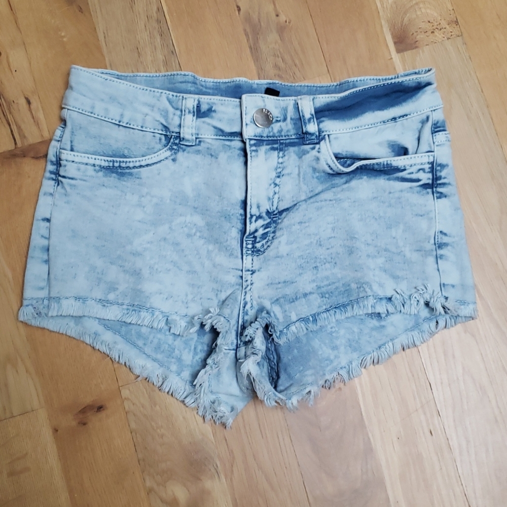 H&M Light Blue Acid Wash Denim Shorts
